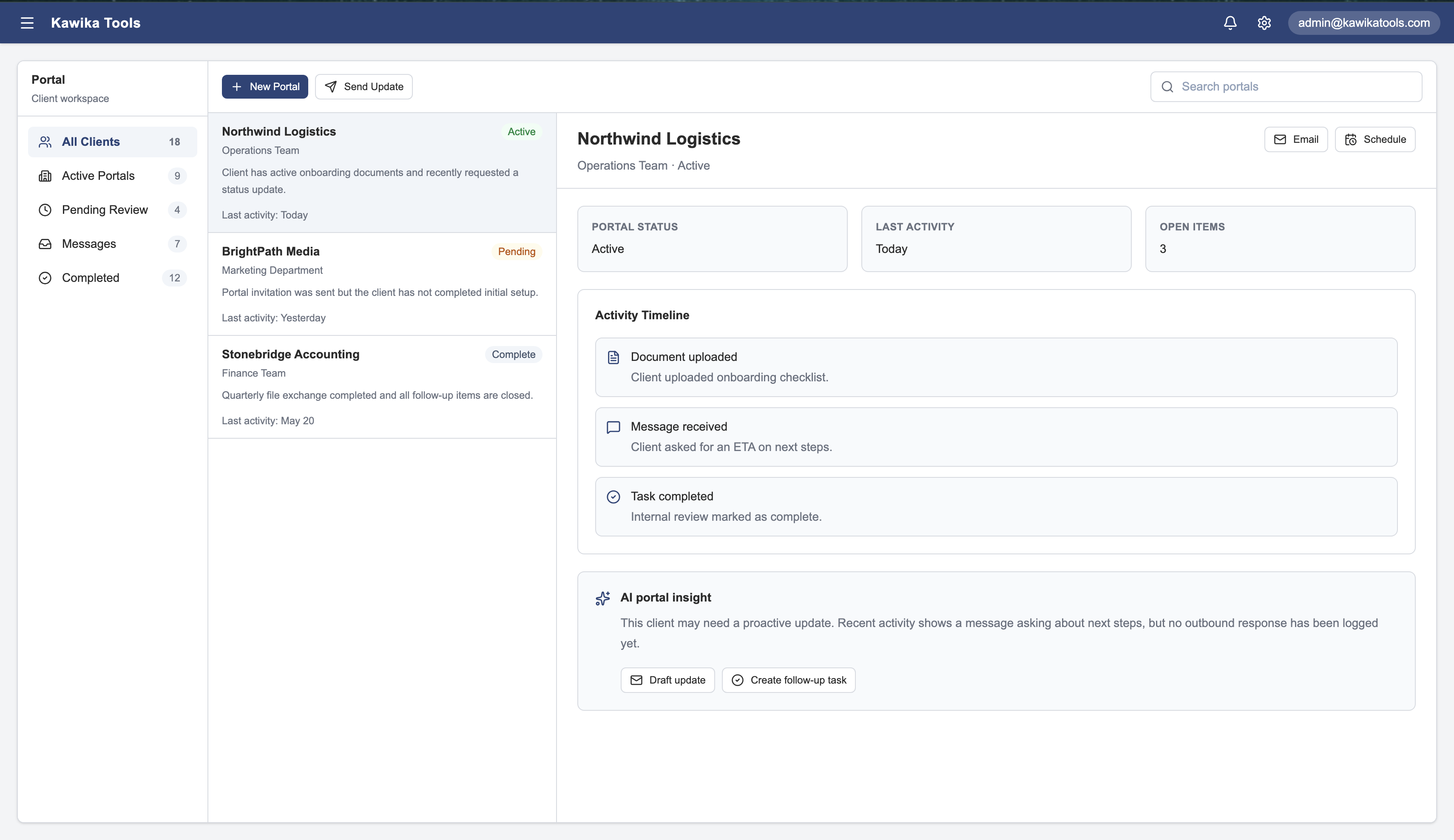 Kawika Tools Client Hub Portal Overview